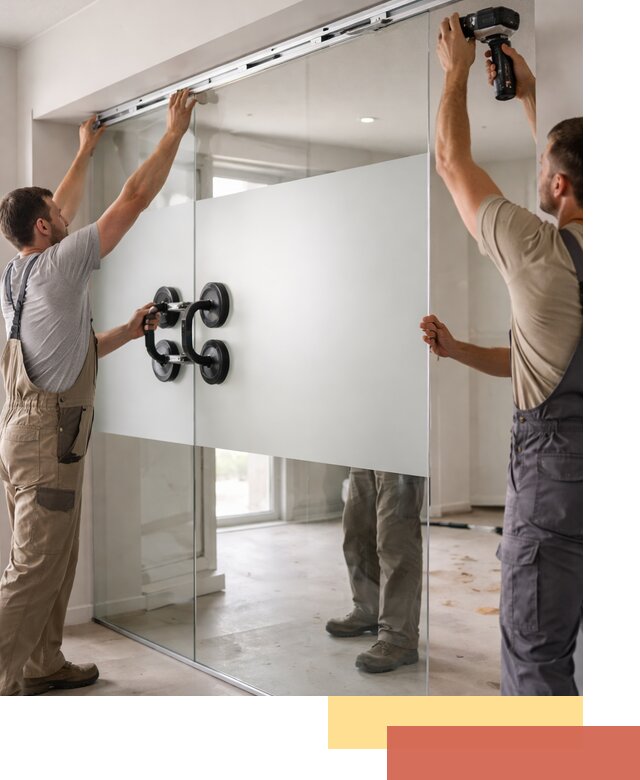 Матовые стеклянные перегородки под ключ в Кимрах