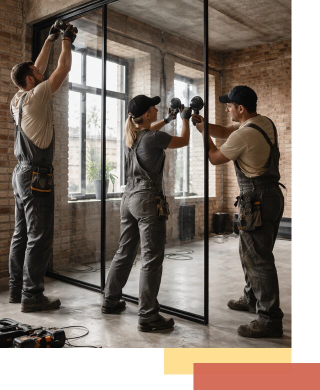 Стеклянные перегородки лофт — изготовление и монтаж в Кимрах