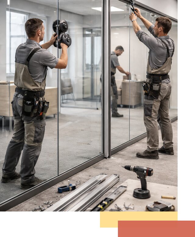 Стеклянные офисные перегородки под ключ в Кимрах