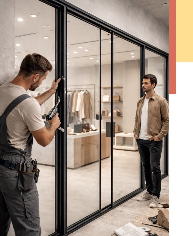 Стеклянные перегородки для магазинов в Кимрах от 8560 руб. под ключ | ОТДЕЛОЧНИК-Кмы