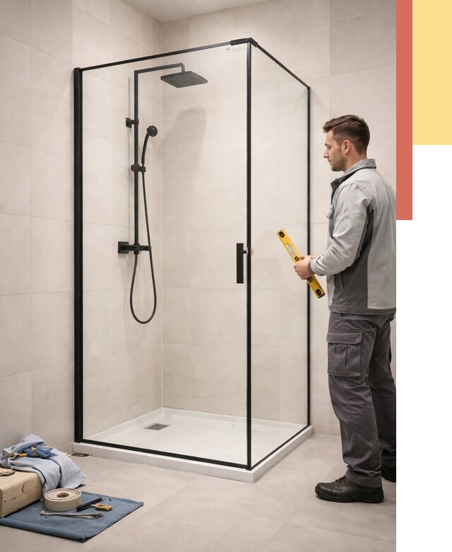 Стеклянные перегородки для душа в Кимрах от 13049 руб. | Монтаж под ключ — ОТДЕЛОЧНИК-Кмы