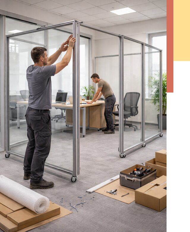 Мобильные офисные перегородки в Кимрах от 13049 руб. — установка под ключ | ОТДЕЛОЧНИК-Кмы