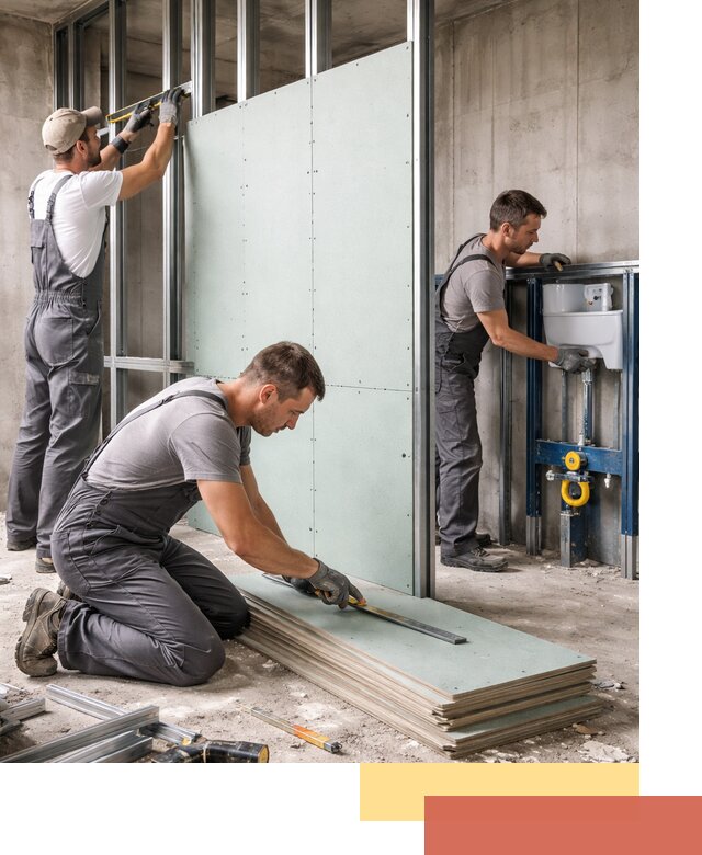 Монтаж и ремонт сантехнических перегородок в Кимрах