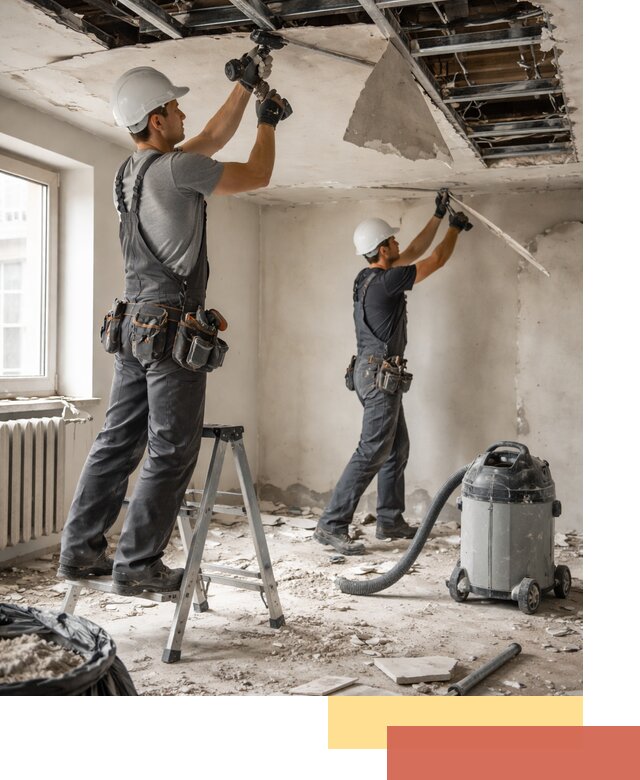 Демонтаж гипсокартонного потолка в Кимрах быстро и аккуратно