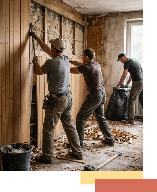 Демонтаж вагонки и вывоз материалов в Кимрах