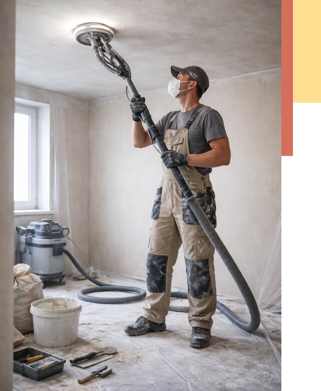 Шлифовка потолка в Кимрах от 3654 руб. — услуги шлифования потолка | ОТДЕЛОЧНИК-Кмы