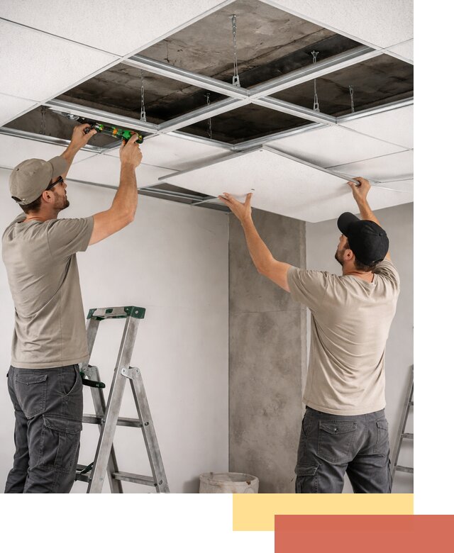 Монтаж потолка Армстронг под ключ в Кимрах