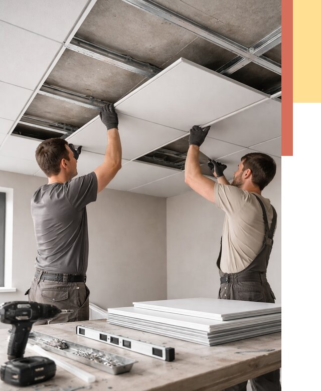 Монтаж кассетного потолка в Кимрах от 4698 руб/м2 — установка и сборка | ОТДЕЛОЧНИК-Кмы