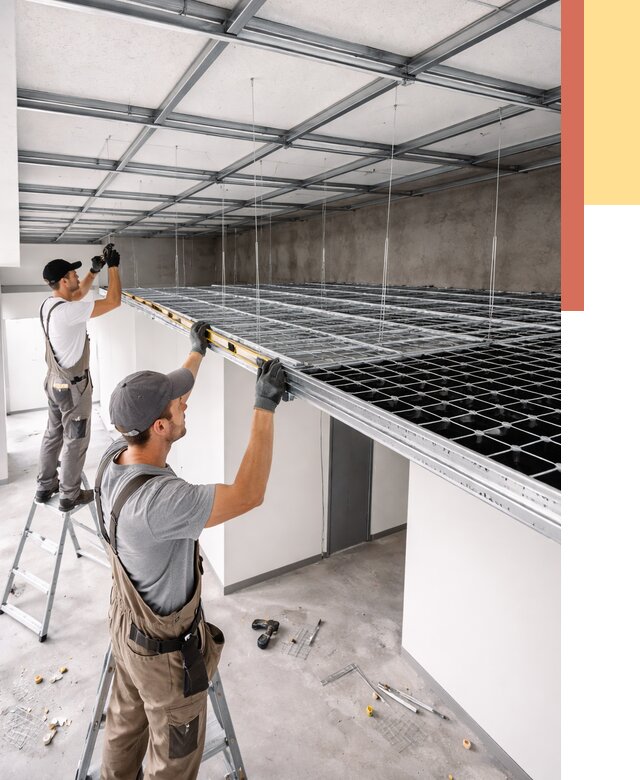 Монтаж потолка грильято в Кимрах от 470 руб./м² — быстрая сборка под ключ | ОТДЕЛОЧНИК-Кмы