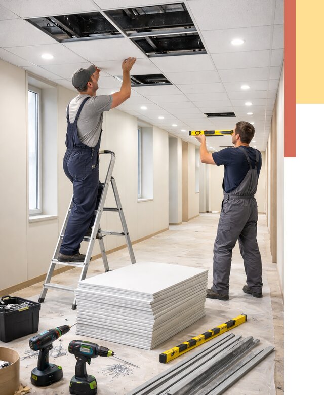 Ремонт потолка Армстронг в Кимрах от 4698 руб. — быстро и недорого | ОТДЕЛОЧНИК-Кмы