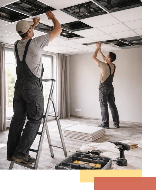 Замена плит подвесного потолка в Кимрах быстро и качественно