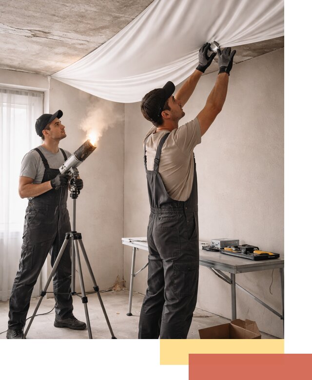 Установка натяжного потолка под ключ в Кимрах