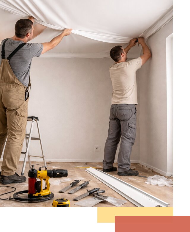 Монтаж ПВХ натяжного потолка в Кимрах качественно и быстро