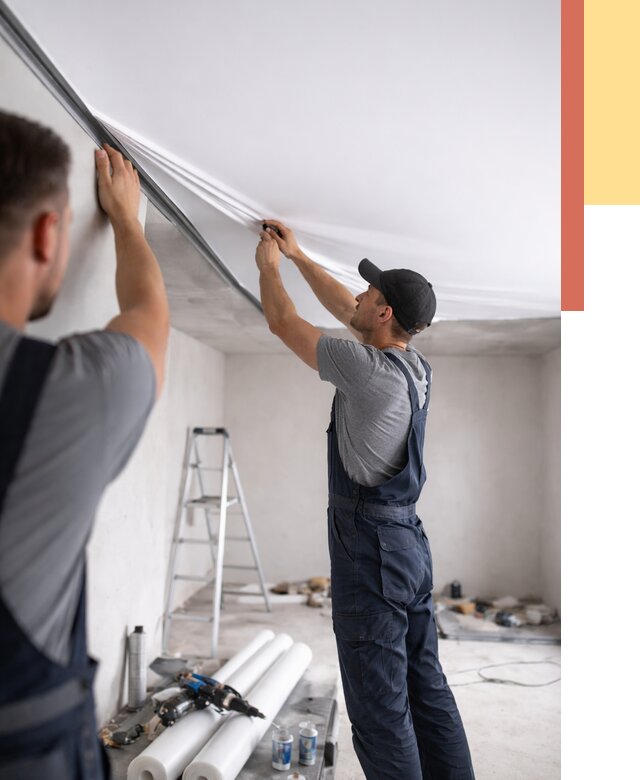 Монтаж матового натяжного потолка в Кимрах от 4698 руб./м² — быстро и недорого | ОТДЕЛОЧНИК-Кмы