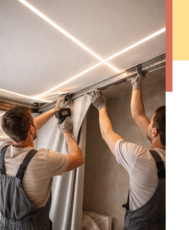 Монтаж натяжного потолка со световыми линиями в Кимрах от 1253 руб. | ОТДЕЛОЧНИК-Кмы