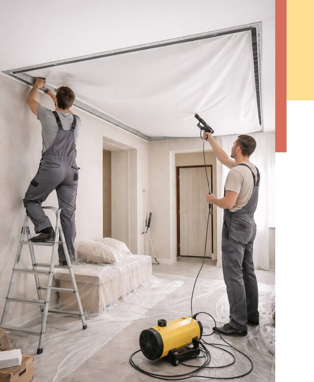 Монтаж натяжного потолка в прихожей в Кимрах от 2766 руб. под ключ | ОТДЕЛОЧНИК-Кмы