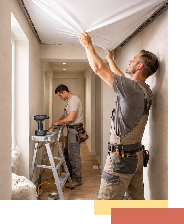 Монтаж натяжного потолка в прихожей в Кимрах