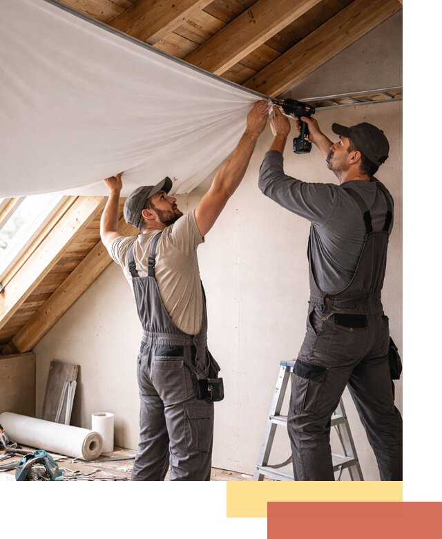 Монтаж натяжного потолка в мансарде в Кимрах