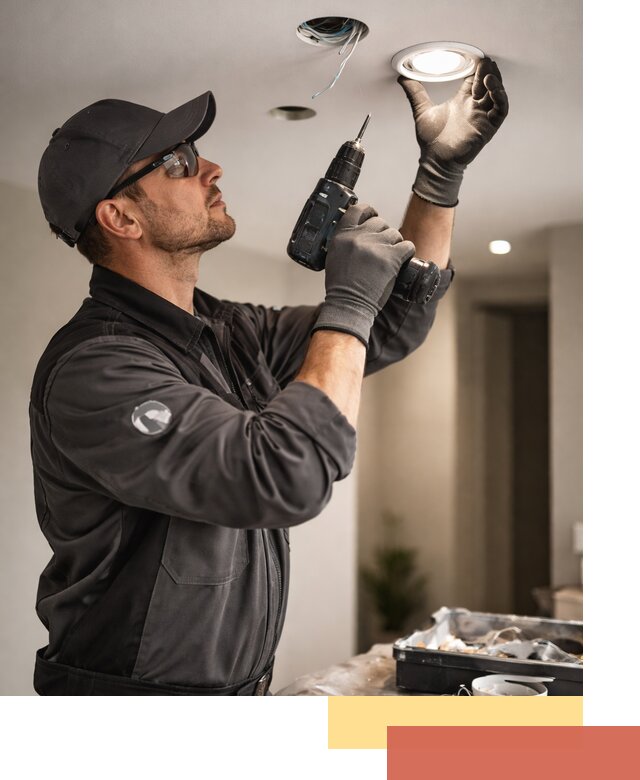 Установка точечных светильников в натяжной потолок в Кимрах