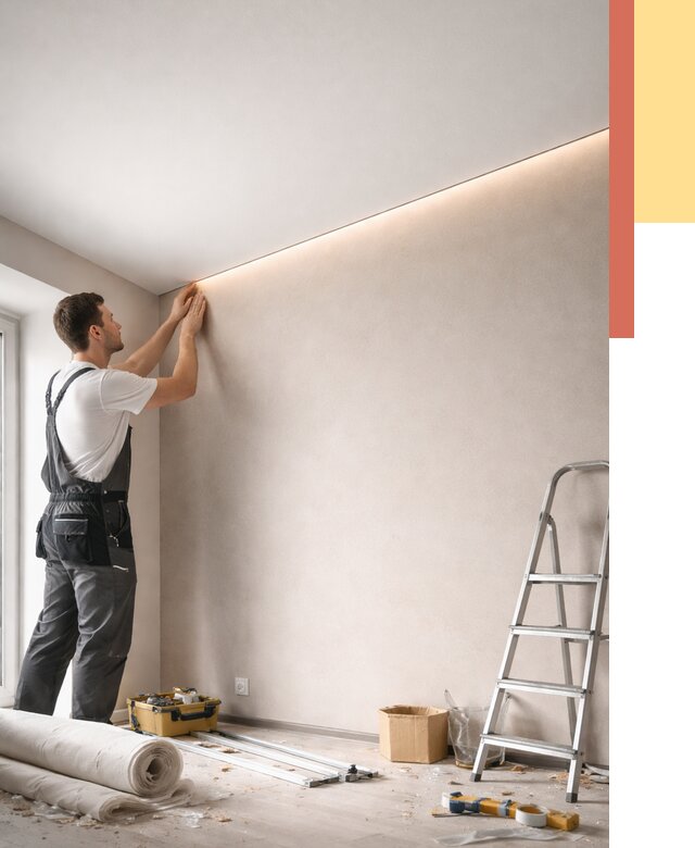 Теневые натяжные потолки в Кимрах от 8560 руб. под ключ | ОТДЕЛОЧНИК-Кмы