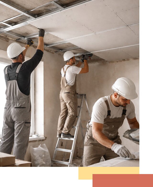 Одноуровневый потолок из гипсокартона в Кимрах — монтаж и отделка