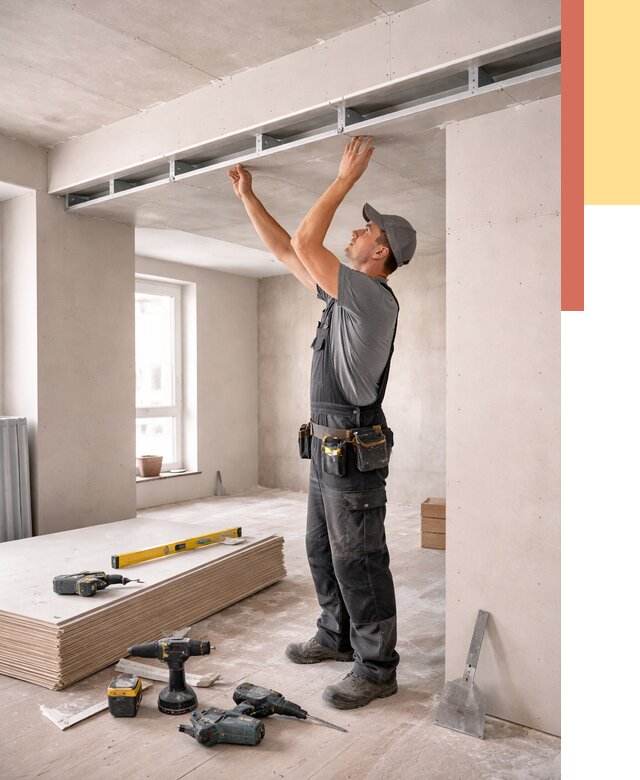 Потолок из гипсокартона с нишей в Кимрах от 1305 руб. под ключ | ОТДЕЛОЧНИК-Кмы