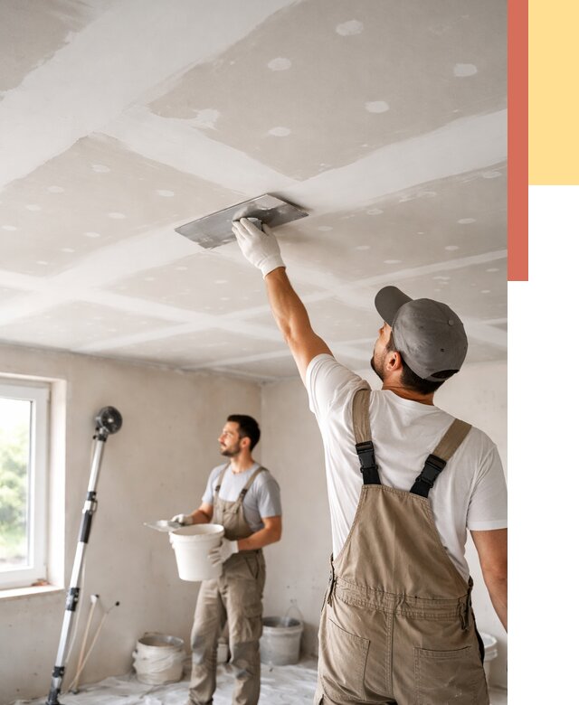 Шпаклевка потолка из гипсокартона в Кимрах от 3340 руб./м2 — услуги под ключ | ОТДЕЛОЧНИК-Кмы