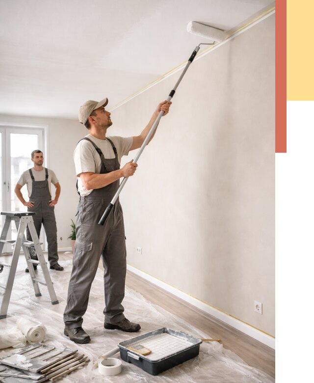 Покраска потолка из гипсокартона в Кимрах от 4698 руб./м2 — услуги под ключ | ОТДЕЛОЧНИК-Кмы