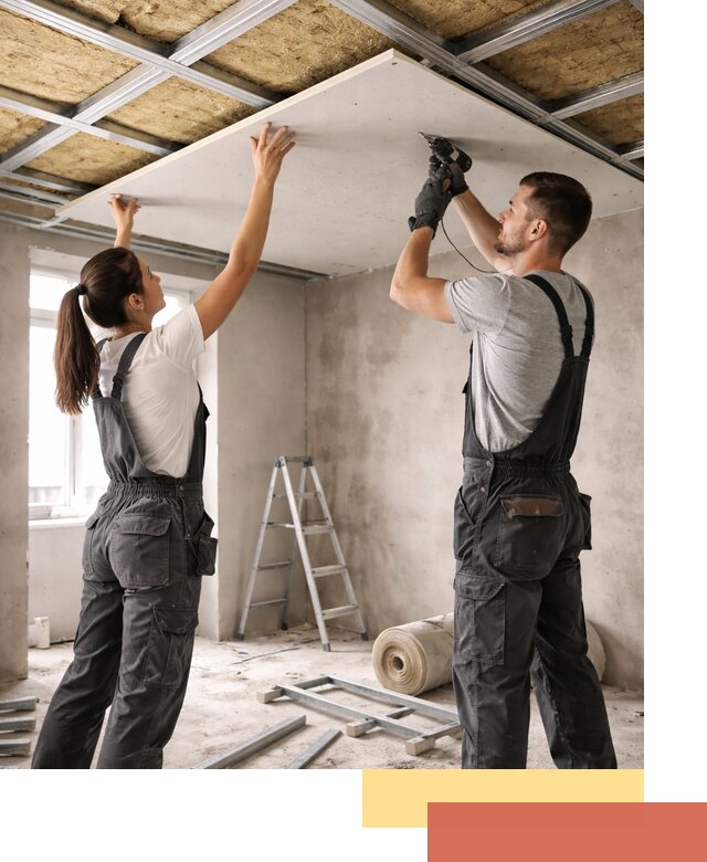 Звукоизоляция потолка из ГКЛ в Кимрах профессионально и надежно