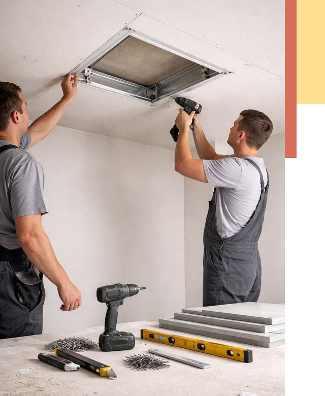 Установка люка в потолок ГКЛ в Кимрах от 2610 руб. под ключ | ОТДЕЛОЧНИК-Кмы