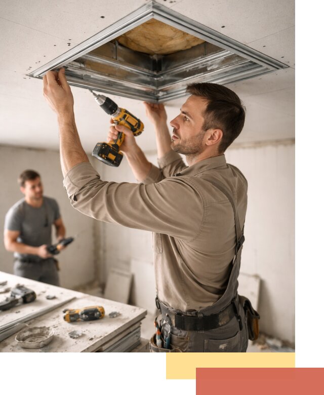 Монтаж люка в потолок из ГКЛ в Кимрах