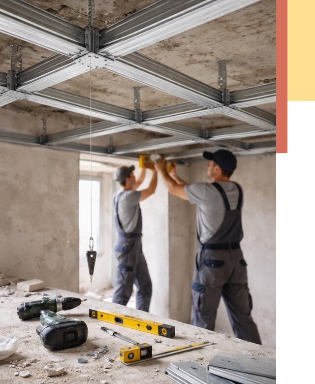 Монтаж каркаса потолка из профиля в Кимрах от 4698 руб. — услуги ОТДЕЛОЧНИК-Кмы