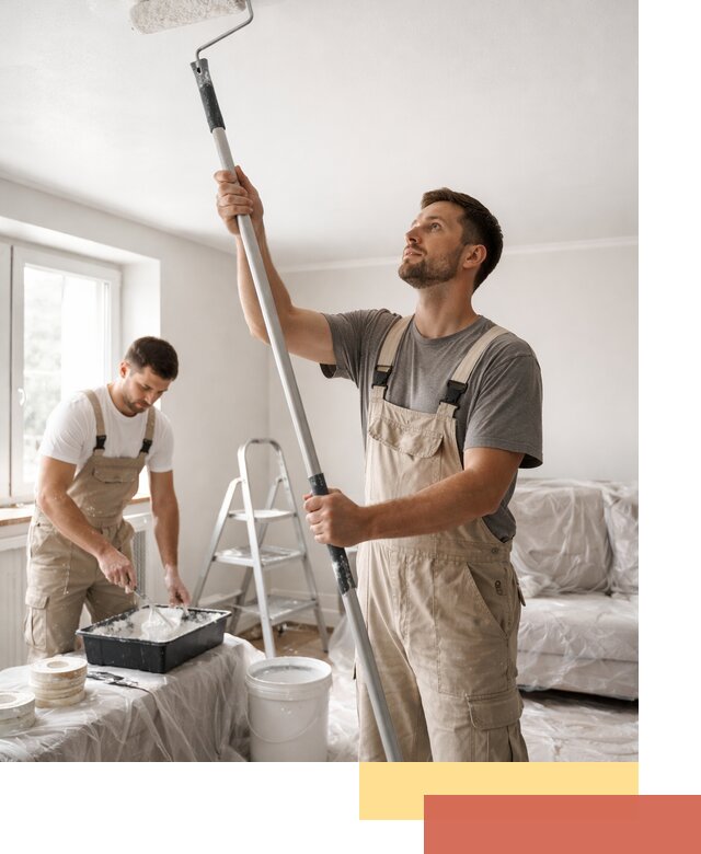 Покраска потолка водоэмульсионной краской в Кимрах