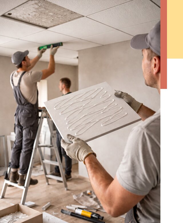 Монтаж потолочной плитки в Кимрах от 4698 руб. — быстро и недорого | ОТДЕЛОЧНИК-Кмы