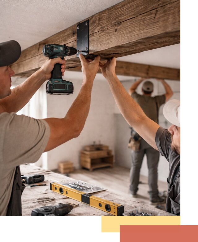 Монтаж декоративных потолочных балок в Кимрах