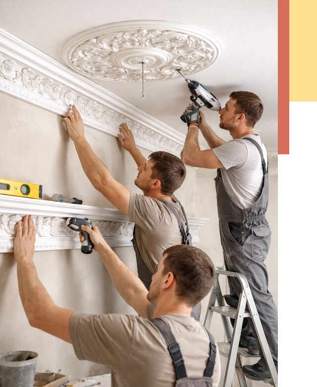 Монтаж лепнины на потолок в Кимрах от 3340 руб. быстро и недорого | ОТДЕЛОЧНИК-Кмы