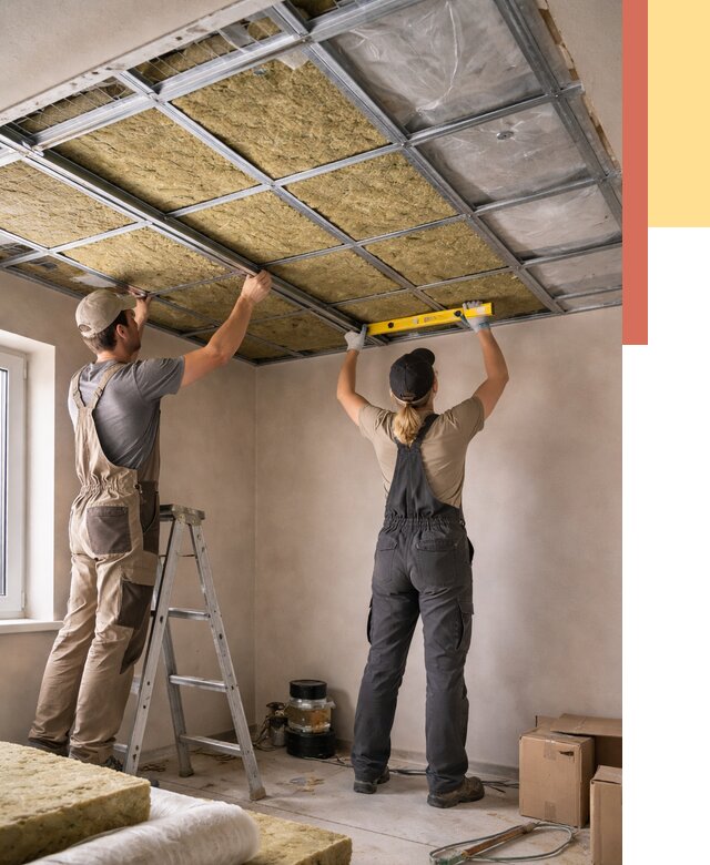 Шумоизоляция потолка в Кимрах от 1305 руб. под ключ — услуги ОТДЕЛОЧНИК-Кмы